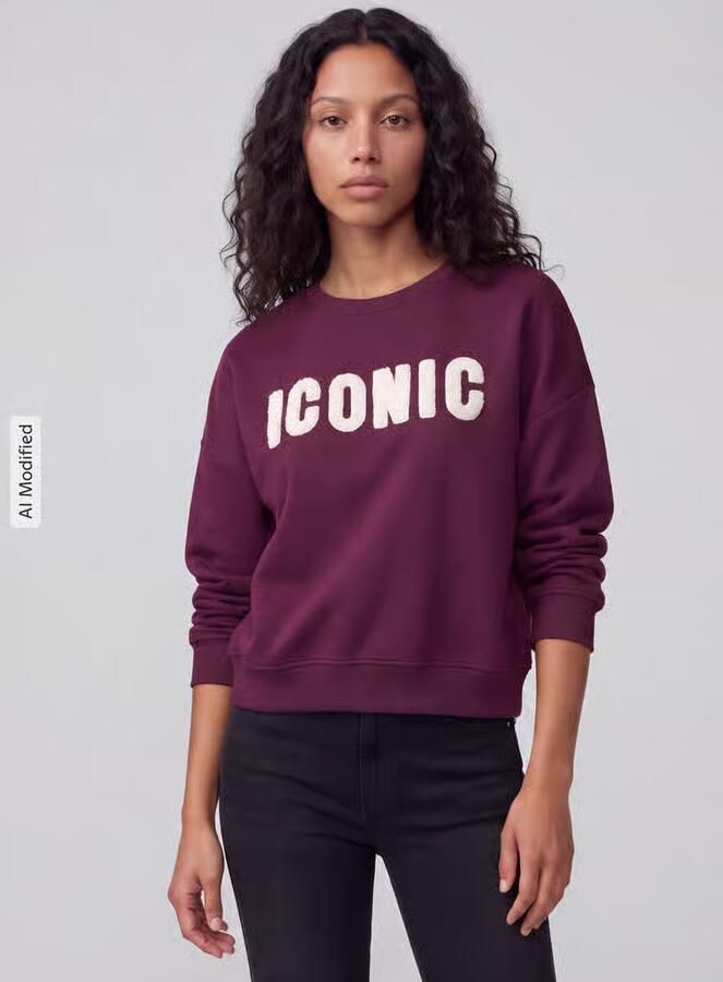 Only Loose fit sweatshirt van katoenmix model 'SWEAT' - Foto 3