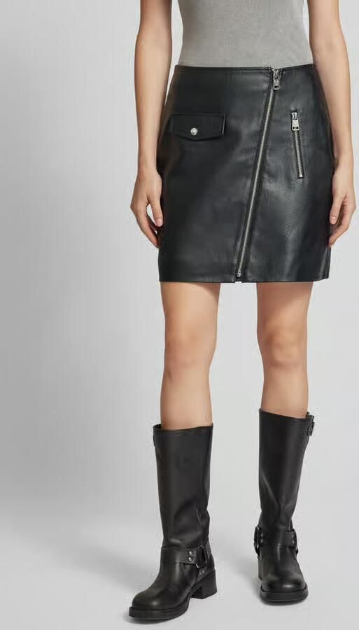 Only Zwarte Geritste Rok Herfst Winter Collectie Black Dames - Foto 3
