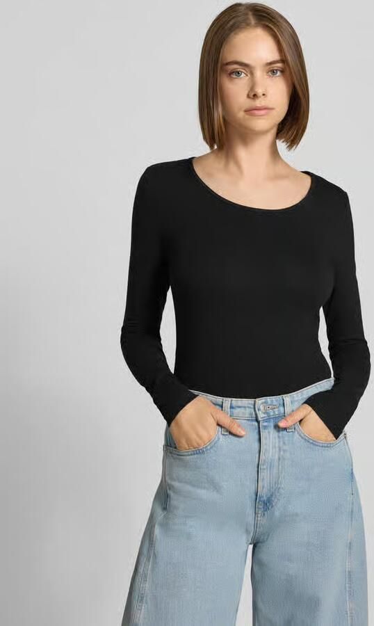 Only Zwart T-shirt met Lange Mouwen en Ronde Hals Black Dames - Foto 10