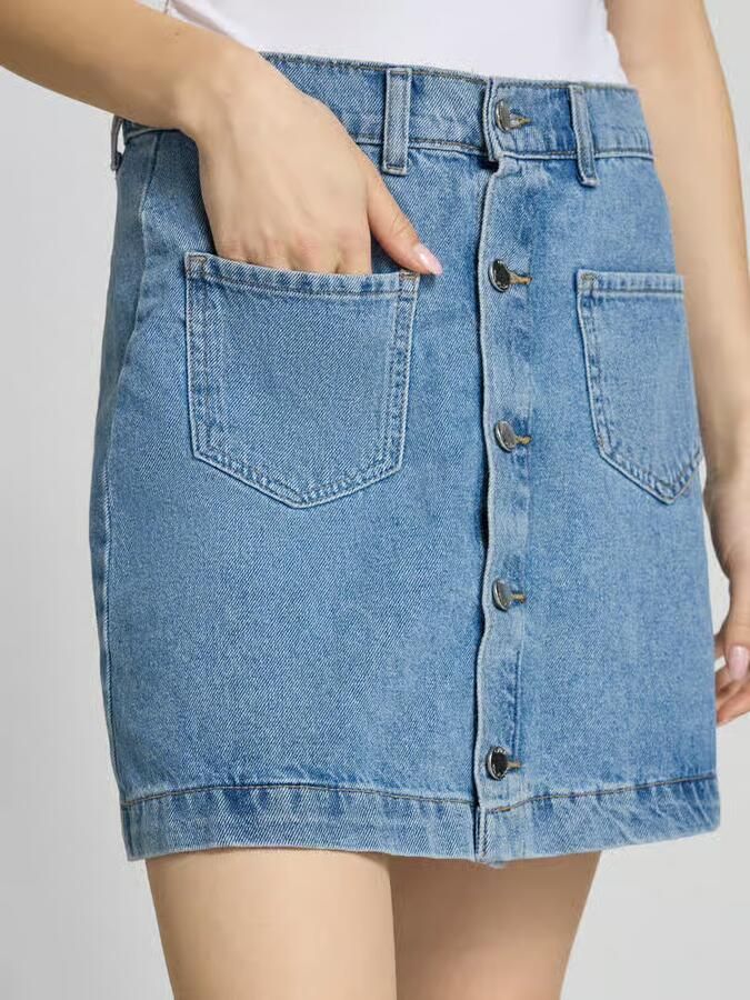 Only Nauwsluitende jeansrok met knoopsluiting model 'AMAZING' - Foto 9