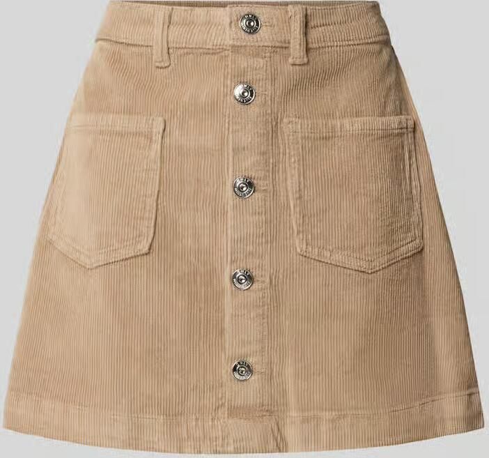 Only Corduroy rok in A-lijn met doorknoopsluiting model 'AMAZING'