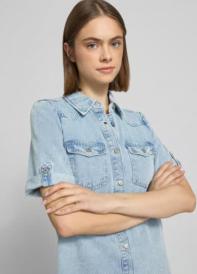 Only Nauwsluitende spijkerjurk van Mix van katoen en viscose Model 'LISA' - Foto 4