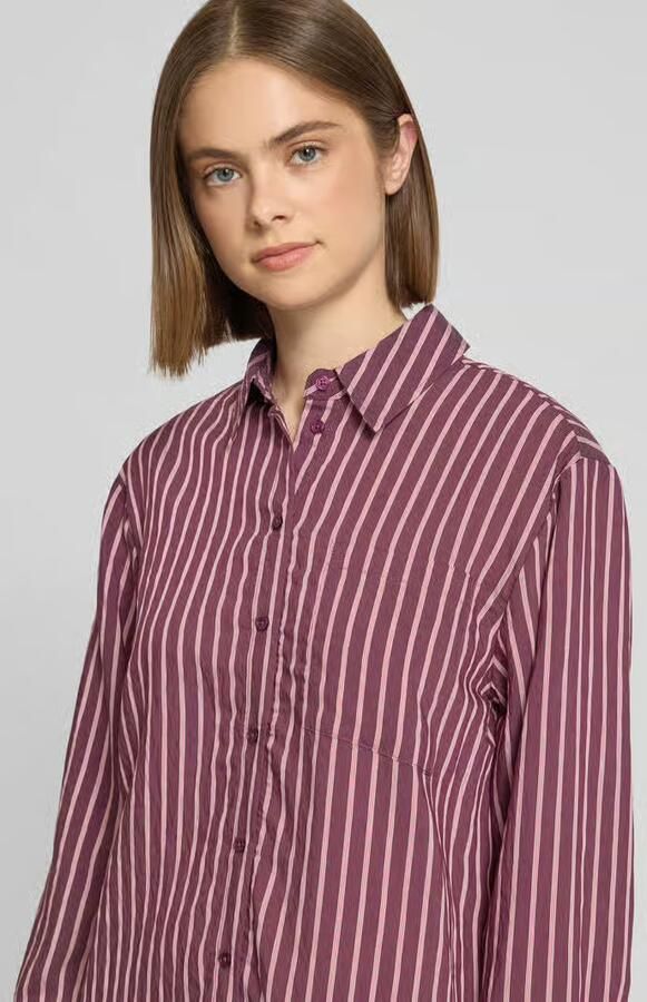 Only oversized overhemdblouse van viscosemix model 'MELDOLA' - Foto 3