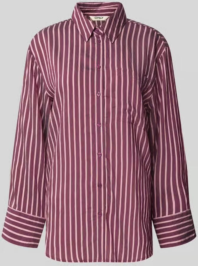 Only oversized overhemdblouse van viscosemix model 'MELDOLA' - Foto 4
