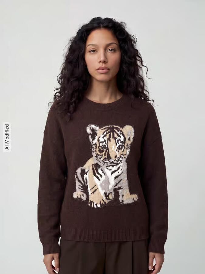 Only Pullover met tijgermotief-intarsia - Foto 3