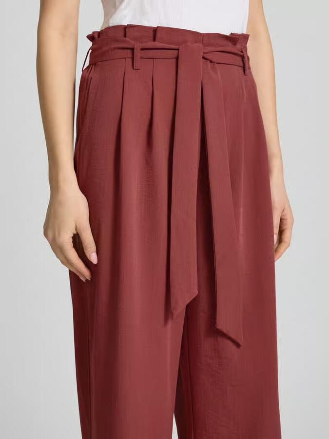 Only Regular fit broek met taille in paperbagstijl model 'MARSA'