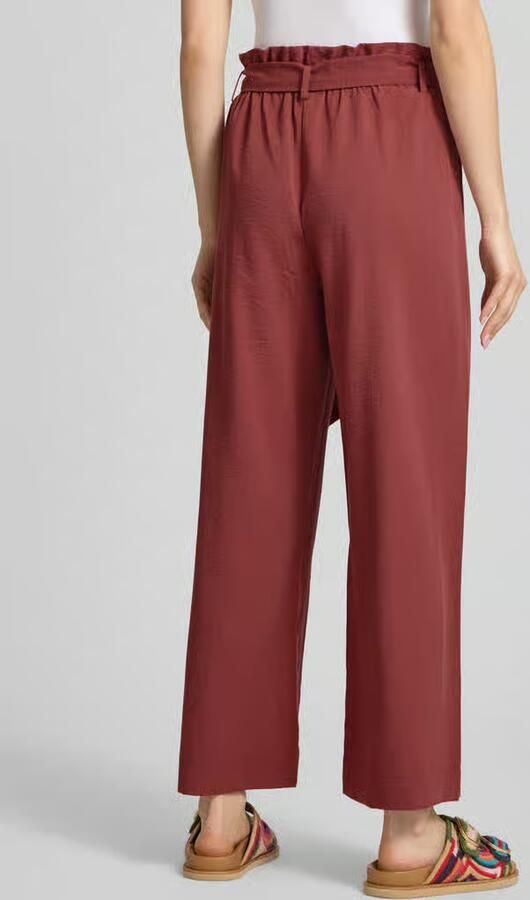 Only Regular fit broek met taille in paperbagstijl model 'MARSA'