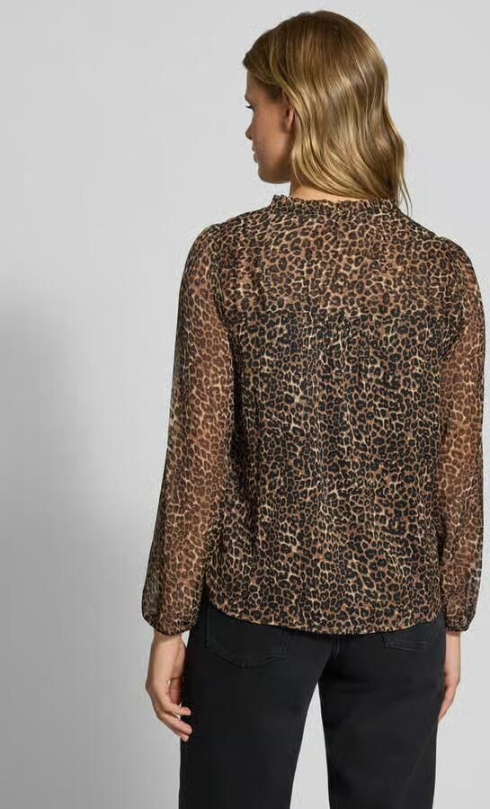 Only Regular fit blouse met lange mouwen met striksluiting model 'DITSY' - Foto 3