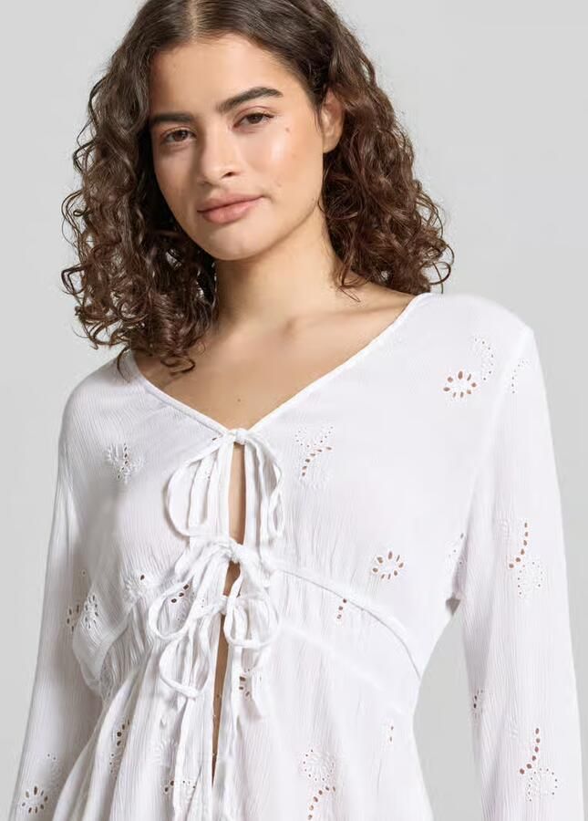 Only regular fit blouse met lange mouwen van pure viscose model 'SAFI CHIARA'