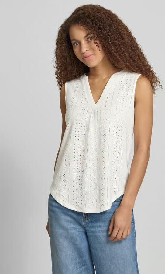 Only regular fit blousetop met ajourwerk model 'SANDRA' - Foto 3