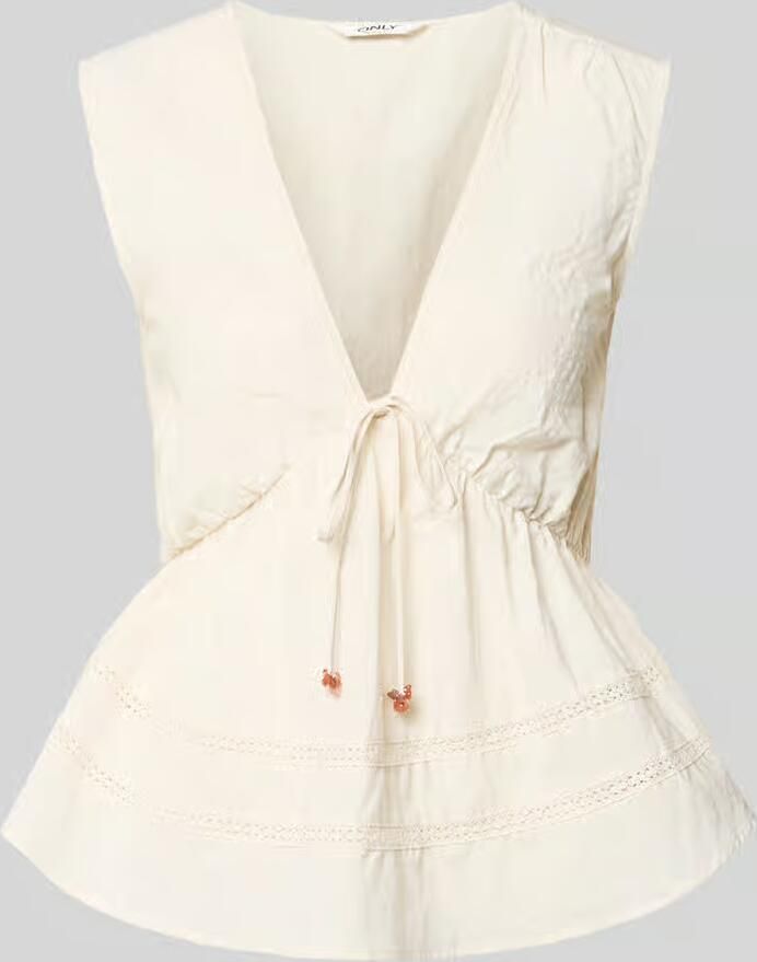 Only regular fit blousetop van mix van katoen viscose en linnen model 'NELSA' - Foto 2