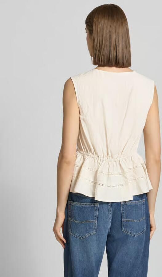 Only regular fit blousetop van mix van katoen viscose en linnen model 'NELSA' - Foto 2