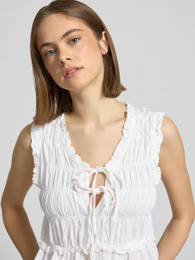 Only regular fit blousetop van mix van viscose en linnen model 'GOA'