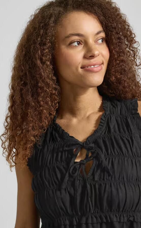 Only regular fit blousetop van mix van viscose en linnen model 'GOA'