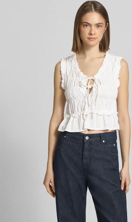 Only regular fit blousetop van mix van viscose en linnen model 'GOA' - Foto 4