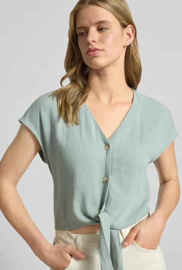 Only Regular fit blouse van een mix van viscose en linnen model 'SIESTA'
