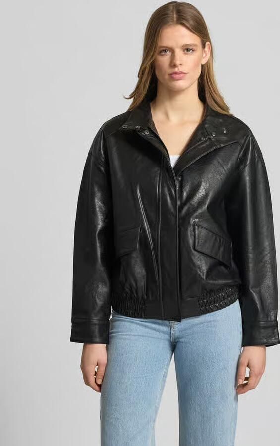 Only Loose fit kunstleren jack met opstaande kraag model 'JULIA' - Foto 6