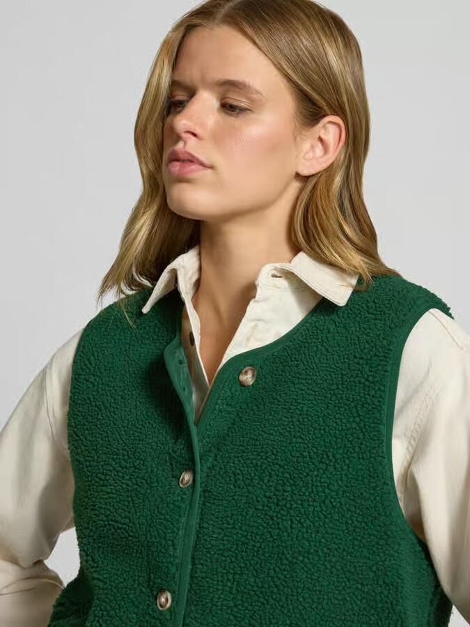 Only regular fit bodywarmer in teddystof model 'BABY' - Foto 2