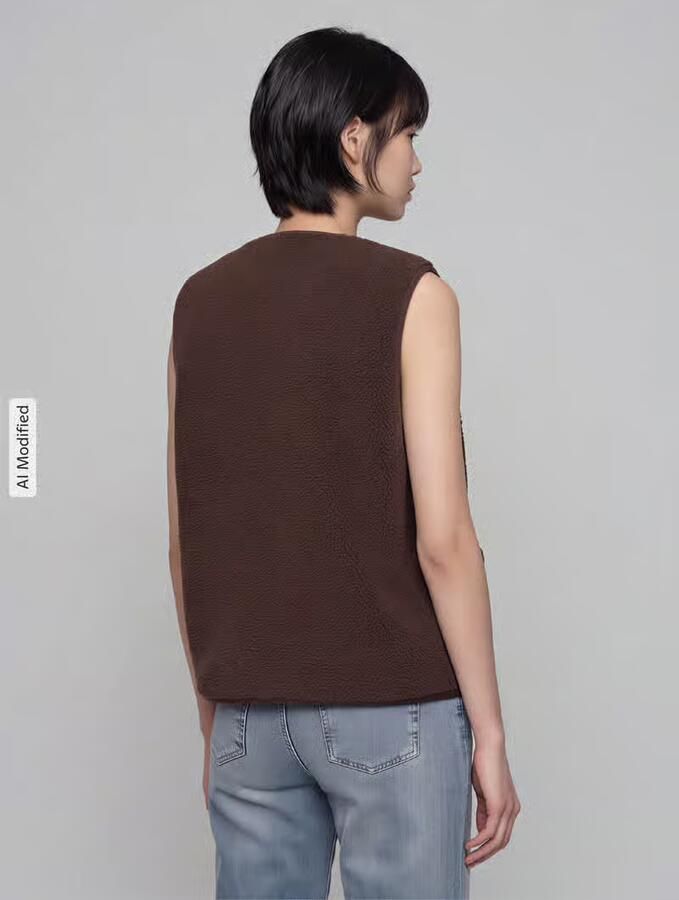 Only regular fit bodywarmer in teddystof model 'BABY' - Foto 3