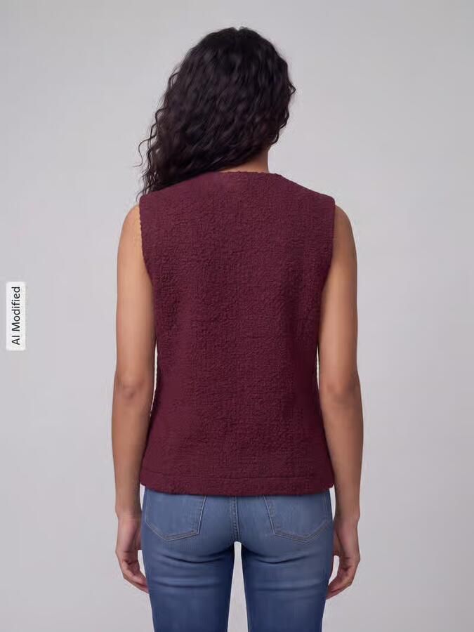 Only regular fit bodywarmer in teddystof model 'BABY'