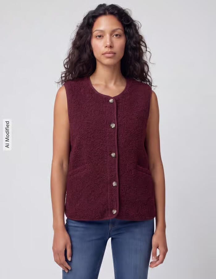 Only regular fit bodywarmer in teddystof model 'BABY' - Foto 2