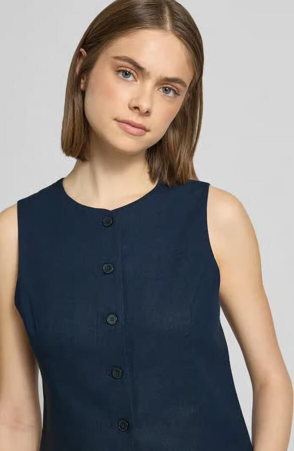 Only regular fit bodywarmer van mix van viscose en linnen model 'GOA'