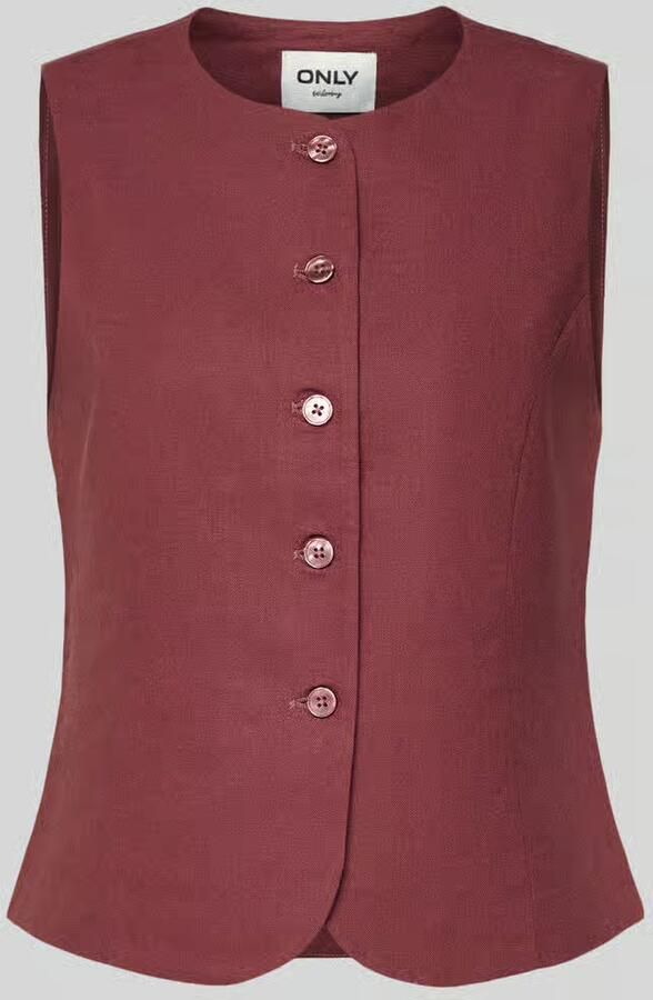 Only regular fit bodywarmer van mix van viscose en linnen model 'GOA' - Foto 2