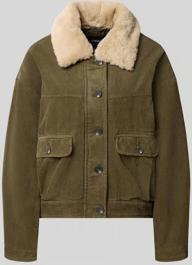 Only Regular fit bomberjack met teddy platte kraag model 'MARTA'