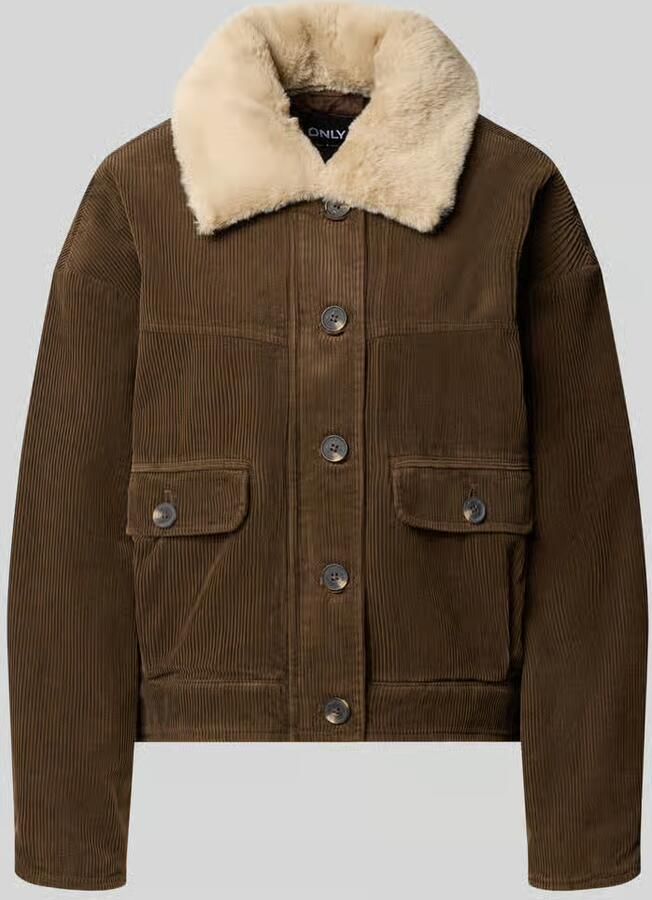 Only Regular fit bomberjack met teddy platte kraag model 'MARTA'