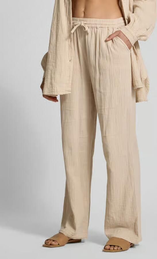 Only Regular fit stoffen broek in kreuklook model 'THYRA' - Foto 2