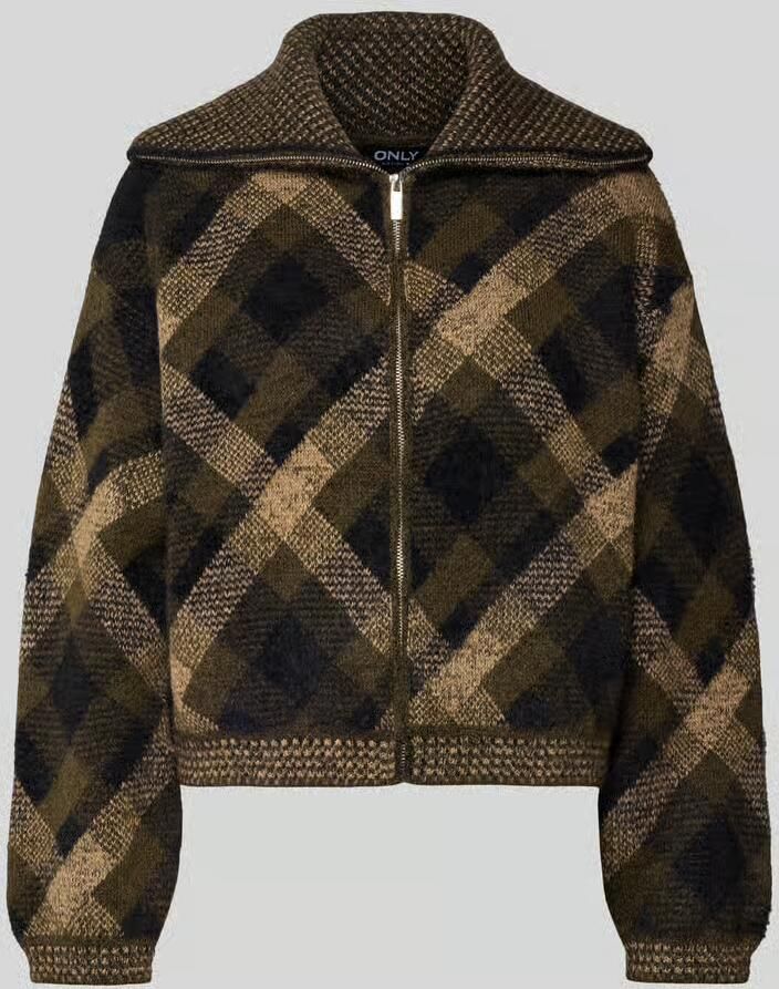 Only Regular fit gebreid jack met all-over motief model 'MAROON'