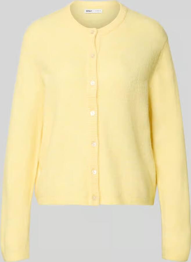 Only Regular fit gebreid jack met enkele knoopsluiting model 'SIMONI'