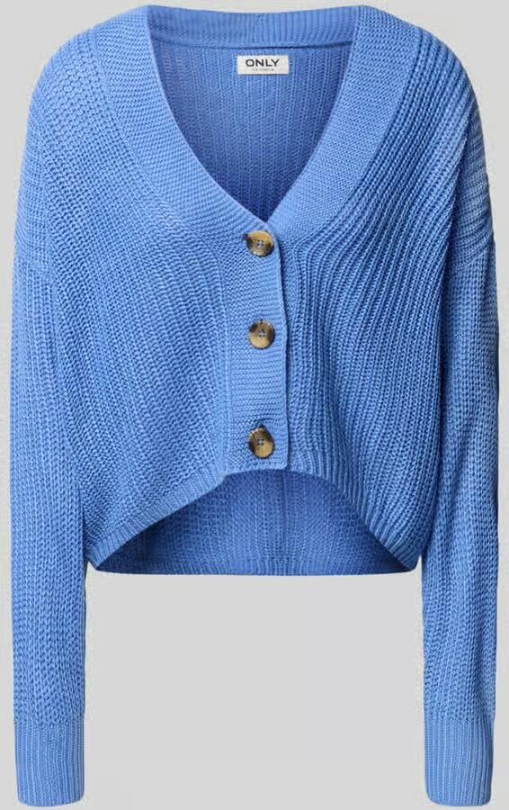 Only Regular fit gebreid jack met extra brede schouders model 'CAROL'