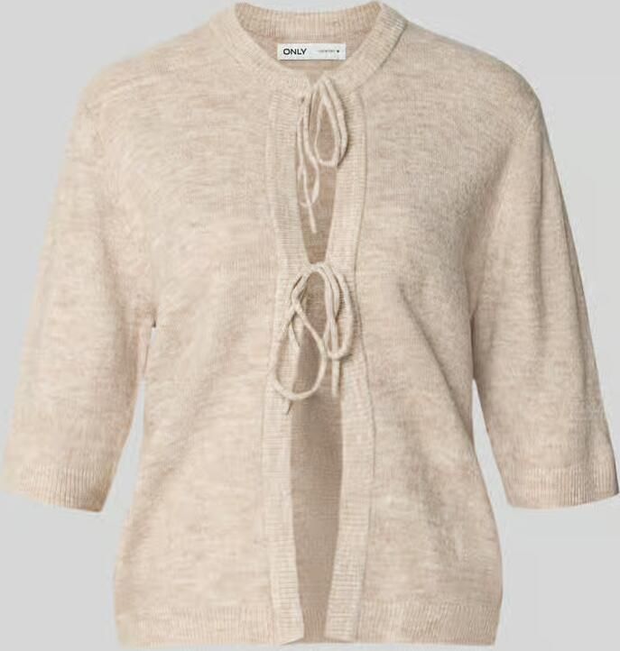 Only Regular fit gebreid jack met vetersluiting model 'SIMONI'