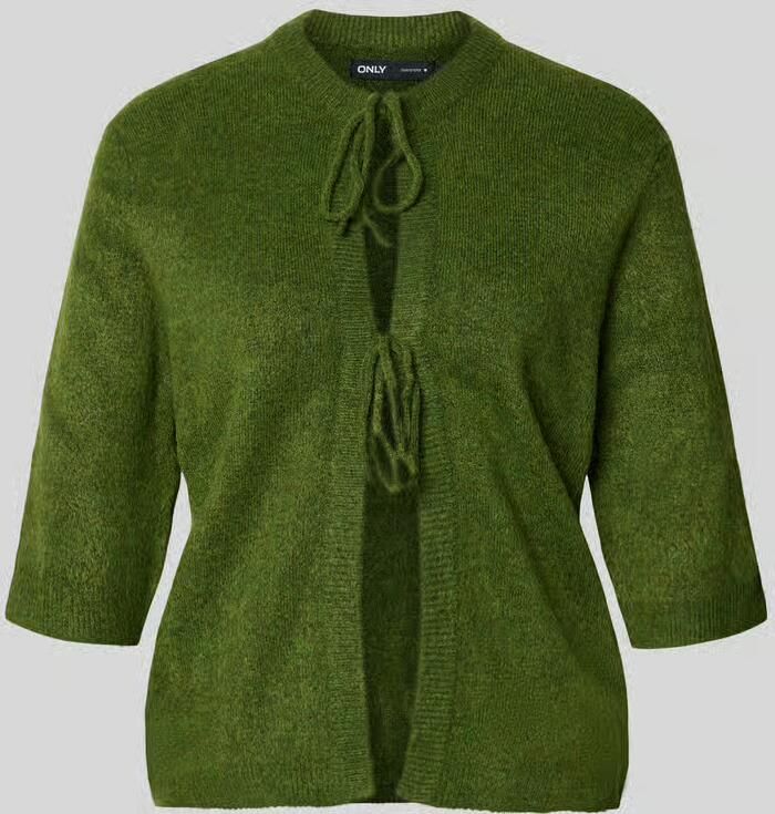 Only Regular fit gebreid jack met vetersluiting model 'SIMONI'