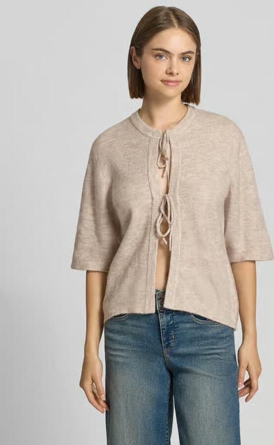 Only Regular fit gebreid jack met vetersluiting model 'SIMONI' - Foto 2