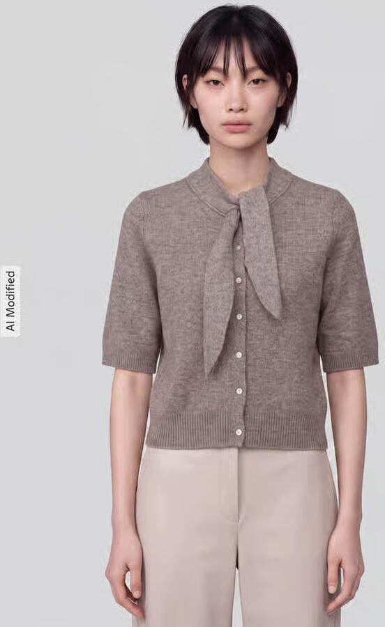 Only Regular fit gebreid jack met wol model 'LANA' - Foto 3
