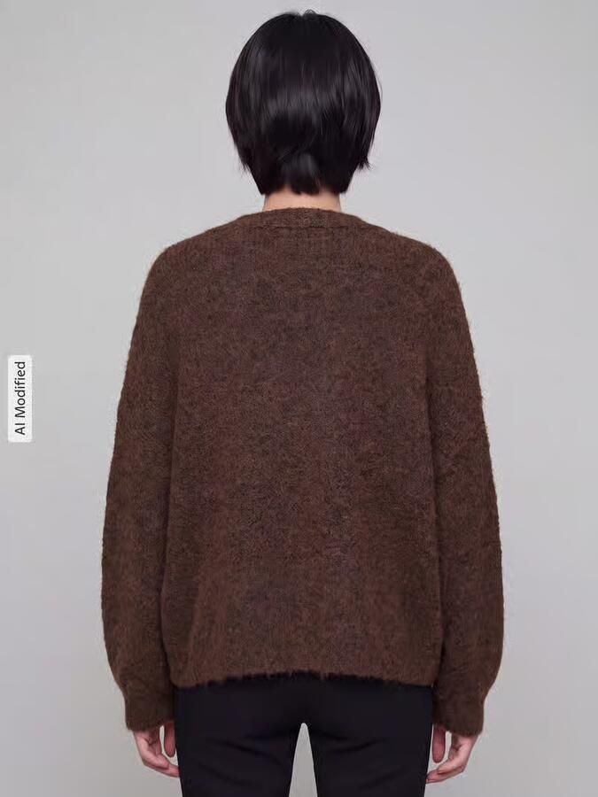 Only Regular fit gebreid jack met wol model 'NELLIE' - Foto 6