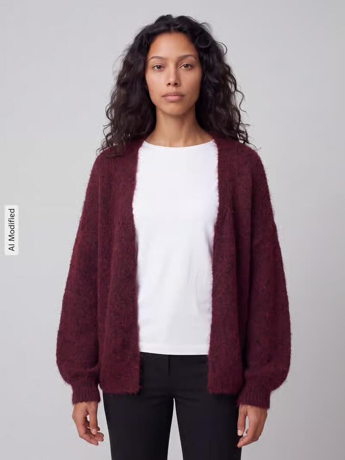 Only Regular fit gebreid jack met wol model 'NELLIE' - Foto 3