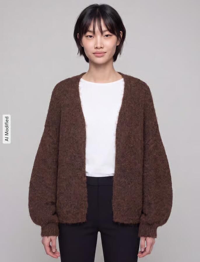 Only Regular fit gebreid jack met wol model 'NELLIE' - Foto 5
