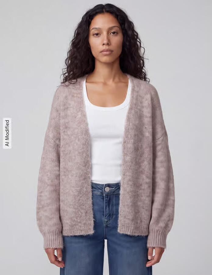 Only Regular fit gebreid jack met wol model 'NELLIE' - Foto 2