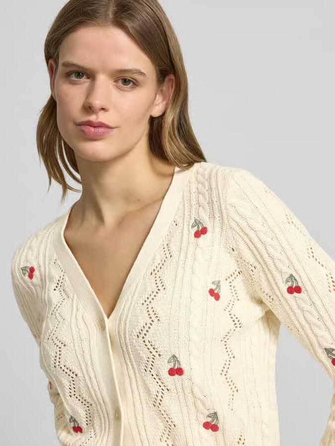 Only Regular fit gebreid jack van katoenmix model 'BIRTIE'