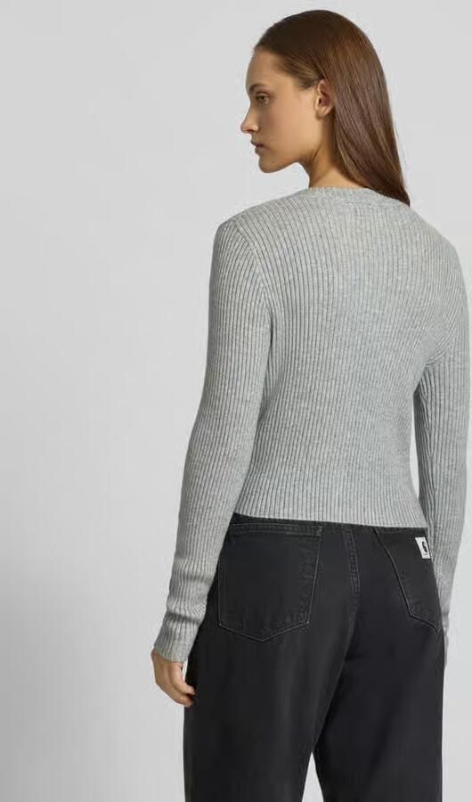 Only Regular fit gebreid jack van viscosemix model 'KATIA' - Foto 2