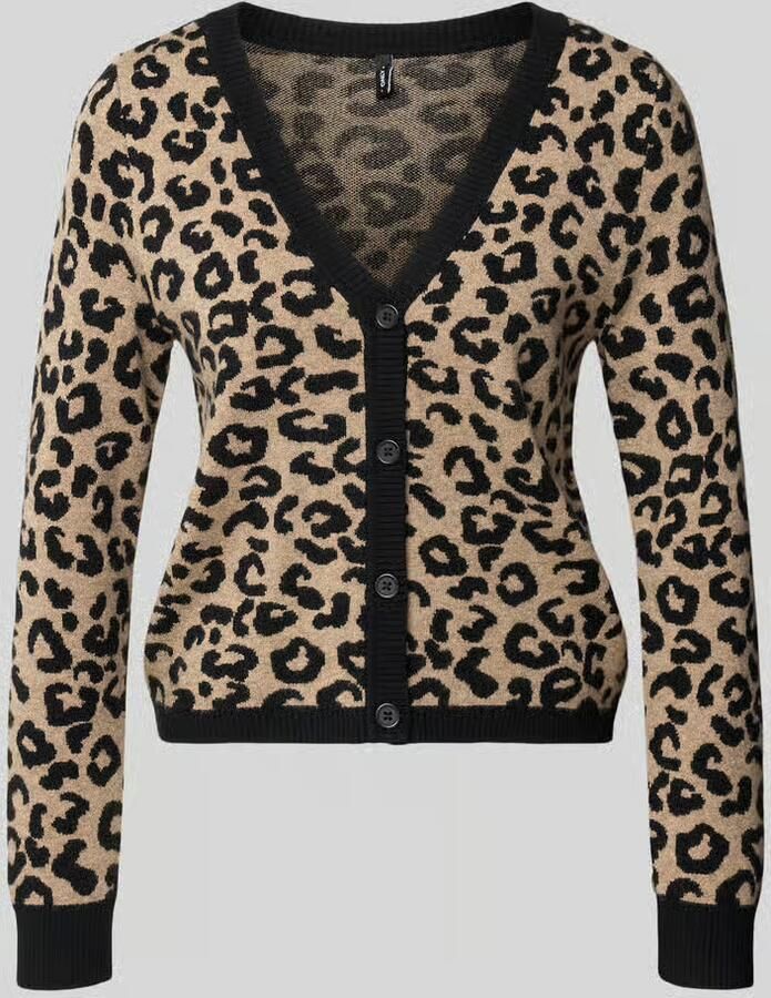 Only Regular fit gebreid jack van viscosemix model 'LEO'