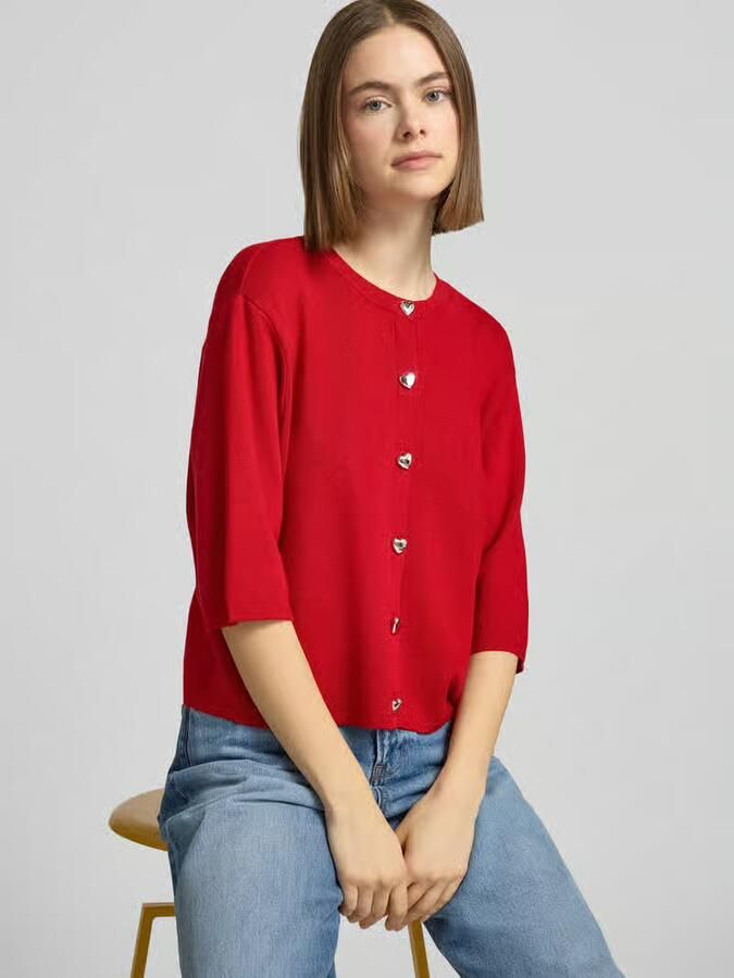 Only Regular fit gebreid jack van Viscosemix Model 'MAISIE' - Foto 2
