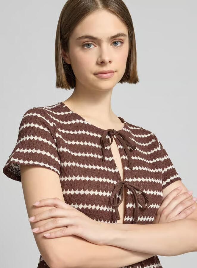 Only regular fit gebreid shirt met katoen model 'EVA'