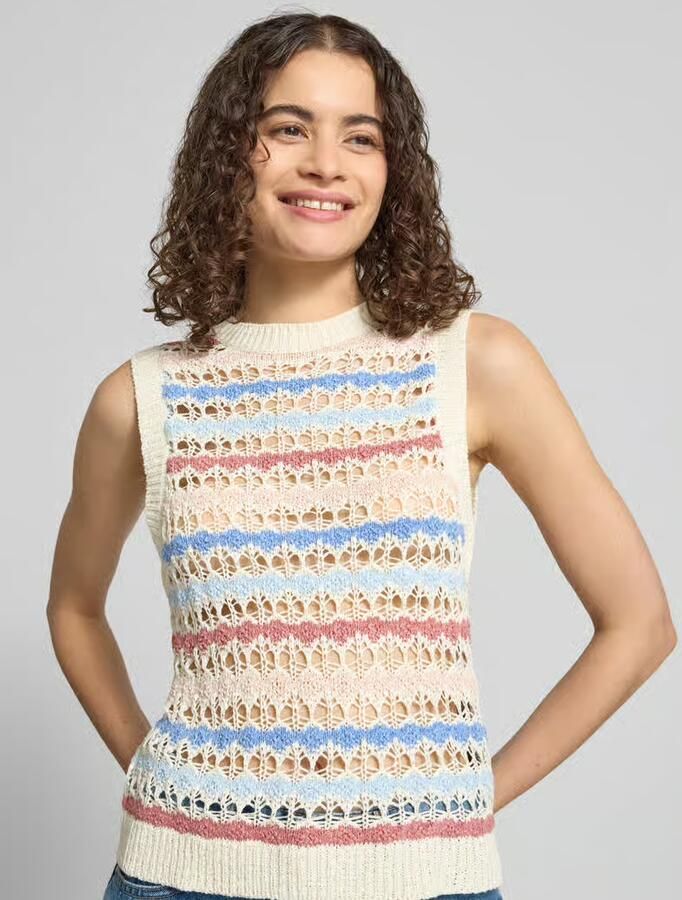 Only regular fit gebreid top met grove gebreide motieven model 'GEENA'