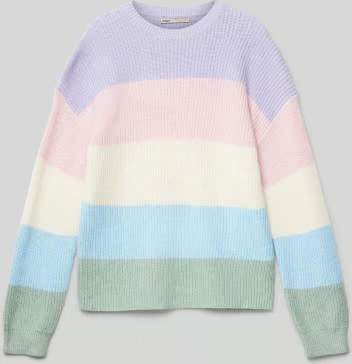 Only Regular fit gebreide pullover met breed streepmotief model 'SANDY' - Foto 3