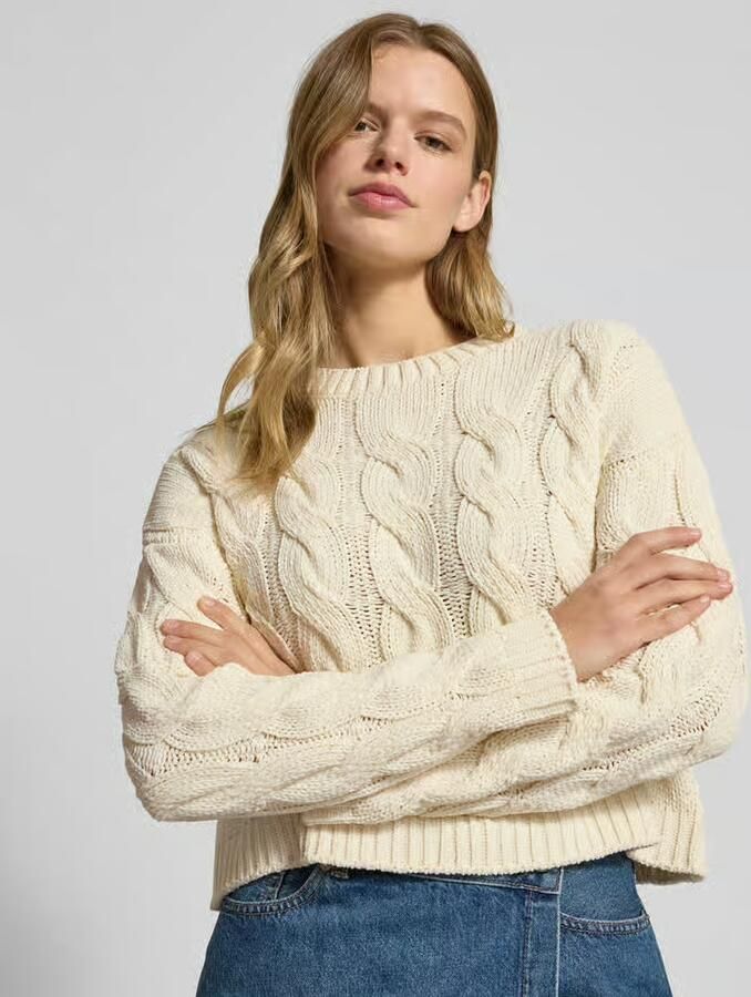 Only Regular fit gebreide pullover met kabelpatroon model 'ELLY' - Foto 2