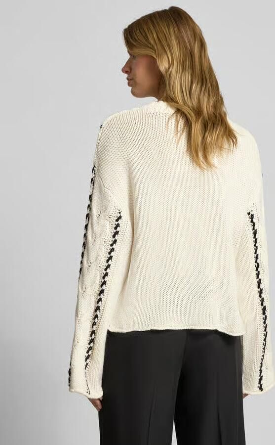 Only Regular fit gebreide pullover met kabelpatroon model 'TESSA' - Foto 4